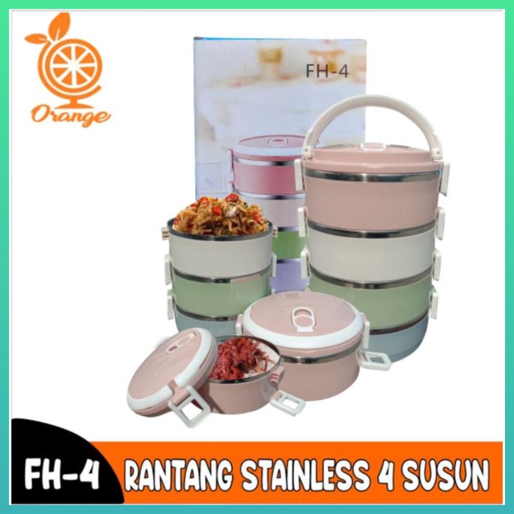 COD Promo Termurah Rantang Stainless 3 Dan 4 Susun tahan panas kedap udara tetap Awet Worldhome66