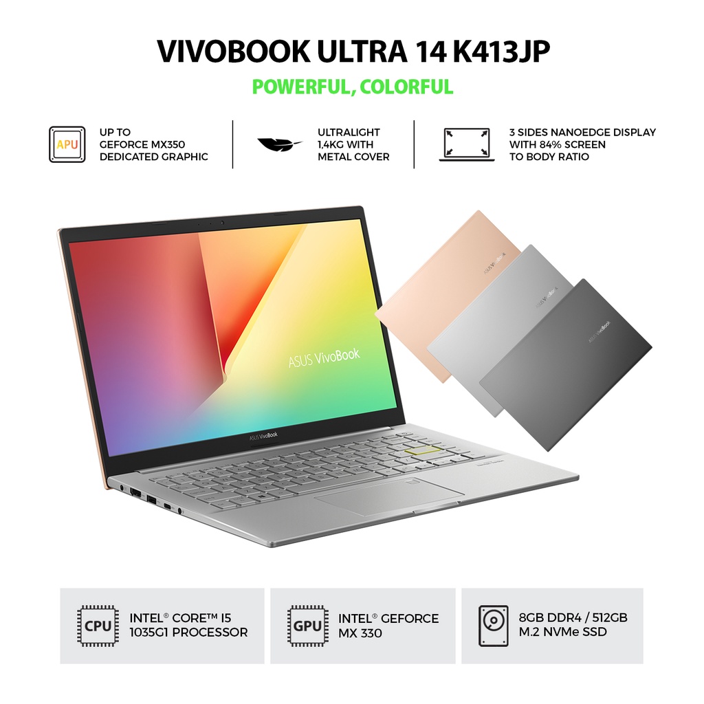 VivoBook Ultra 14 K413JP-VIPS (i5-1035G1/8GB/512GB SSD/W10)