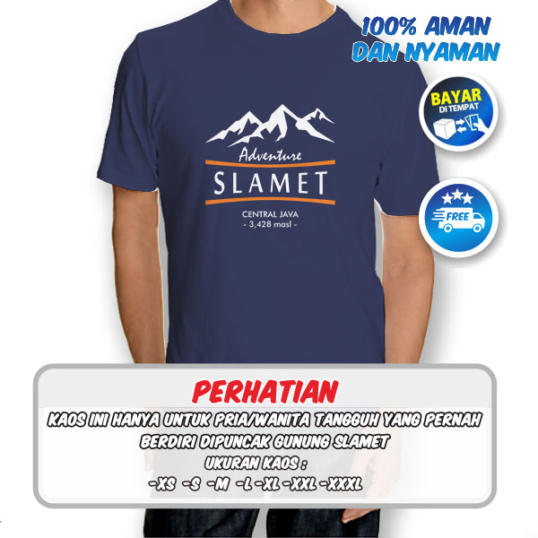 Kaos Gunung SLAMET Pendaki Pria Wanita Terbaru - MDPL - Outdoor Adventure - COD -LBSK (190718)