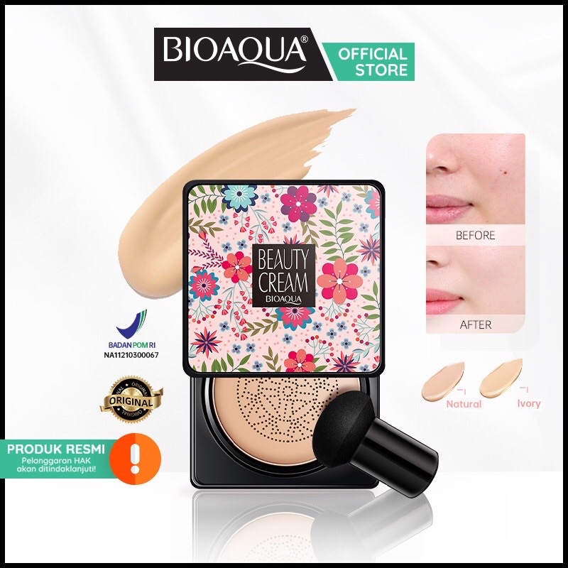 (BPOM) BIOAQUA BB CUSHION WHITENING BEAUTY CREAM 20 GR ORIGINAL - SUNISA MUSHROOM HEAD AIR COUSHION