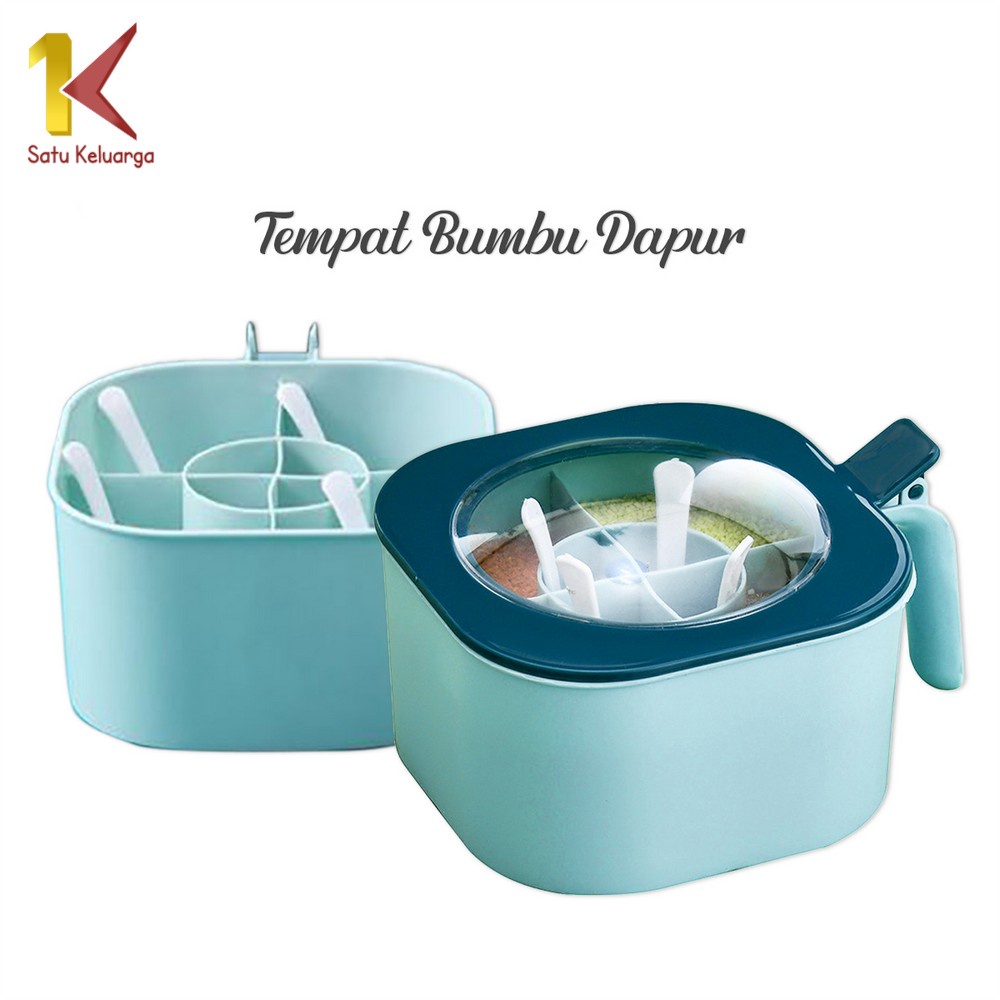 Satu Keluarga Tempat Bumbu Dapur 4 Sekat C429 Tempat Bumbu Portable / Wadah Kotak Set / Tempat Gula 