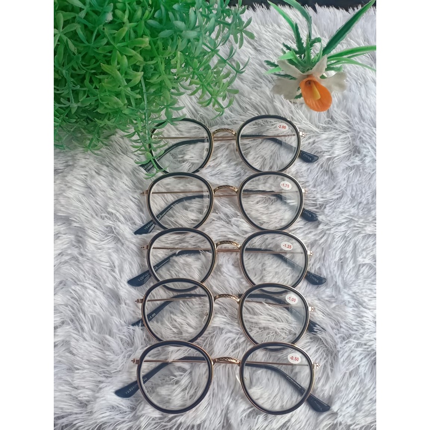 KACAMATA MINUS WANITA TYPE YE954.IG LENSA MINUS BIASA/ KACAMATA WANITA MODEL BULAT FRAME TITANIUM TYPE YE954.IG