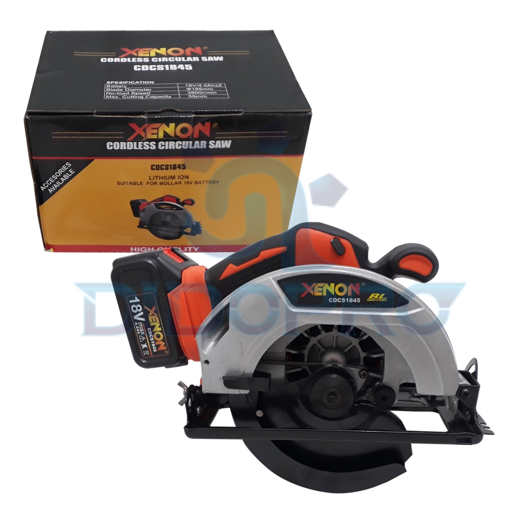 XENON Circular Saw Baterai Cordless Potong Kayu 7&quot; CDCS1845