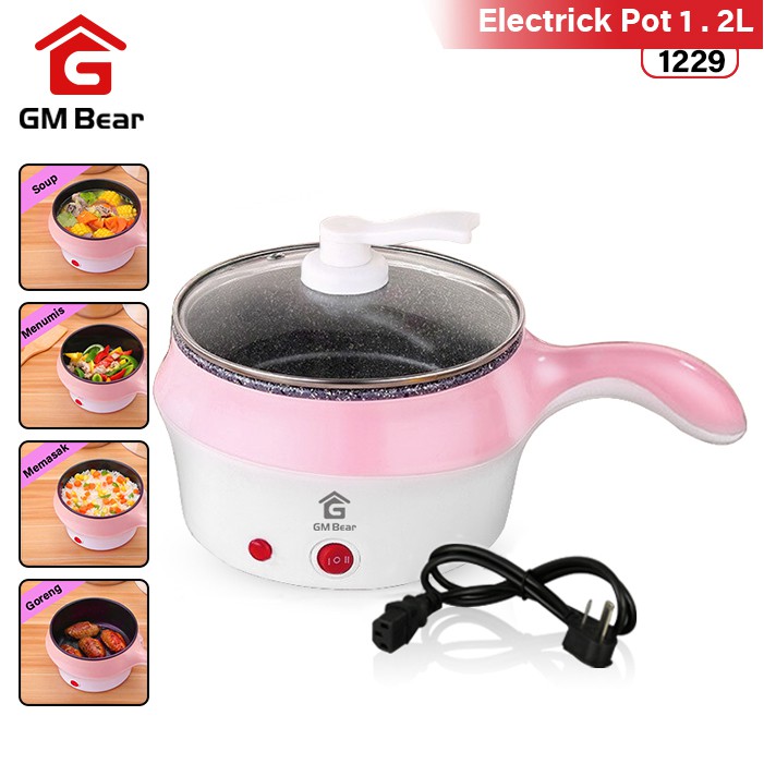 GM Bear Panci Listrik Serbaguna 1.2L- Electric Cooking Pot | Shopee