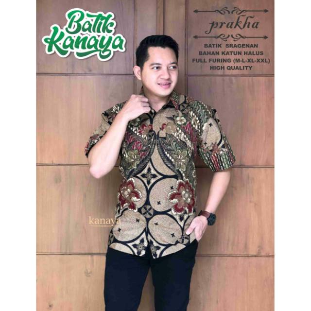 PRAKHA Baju Batik pria Full Furing Bahan Katun PREMIUM