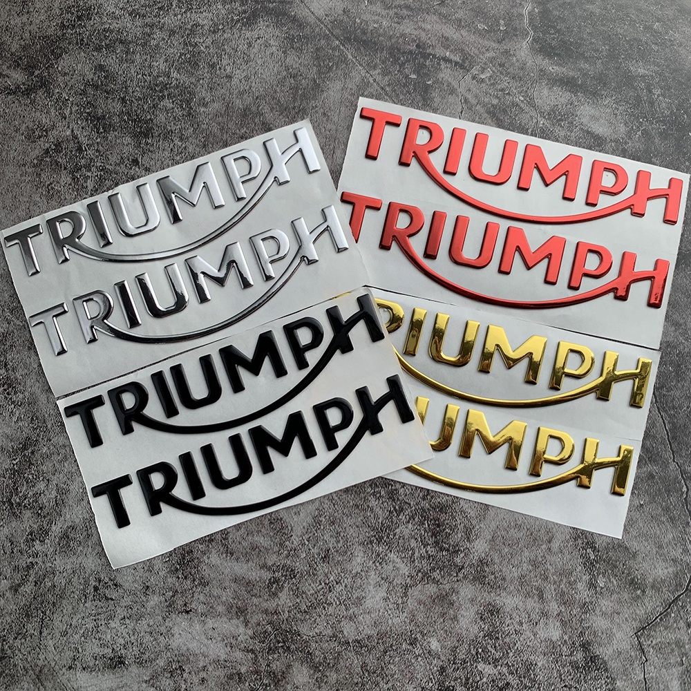 2pcs Stiker Emblem TRIUMPH 3D Reflektif RIUMPH Untuk DAYTONA 600 / 650 / 765 / 675