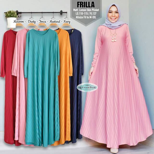 Frilla Dress Lemonskin Plisket by Qiusha