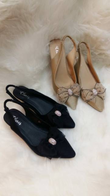 Sepatu Olavis Tali Belakang Heels 3 CM (DNA-16) Import