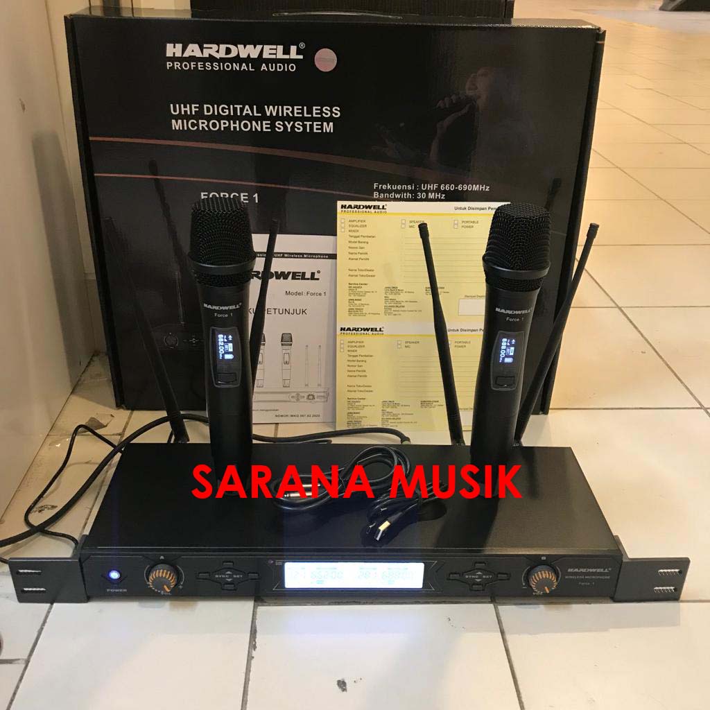 Mic Wireless HARDWELL Force 1 Force-1 Hardwell Force1 Chargeable Mic