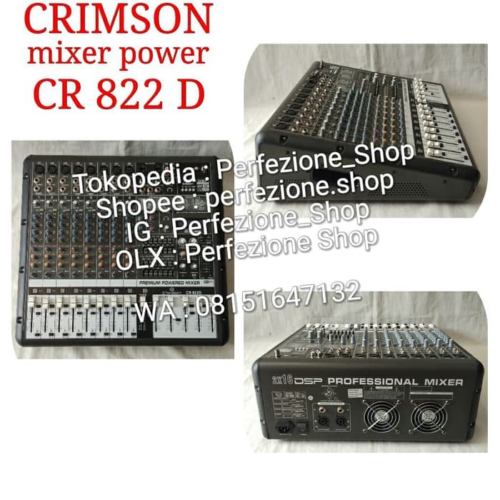 NEW ITEM   Power Mixer Premium 8 Channel Type CR 822D  CRIMSON