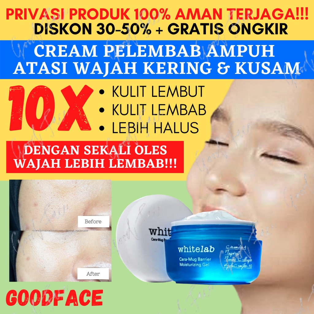 Pelembab Wajah Berminyak Whitelab Cera-Mug Barrier Moisturizing Gel Perawatan Wajah