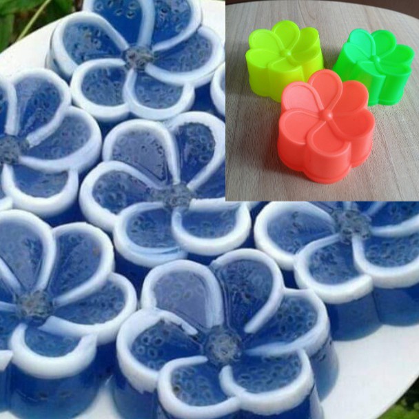 Cetakan Puding Motif Bunga Jasmine Cetakan Bolu Kukus Plastik Cetakan Agar