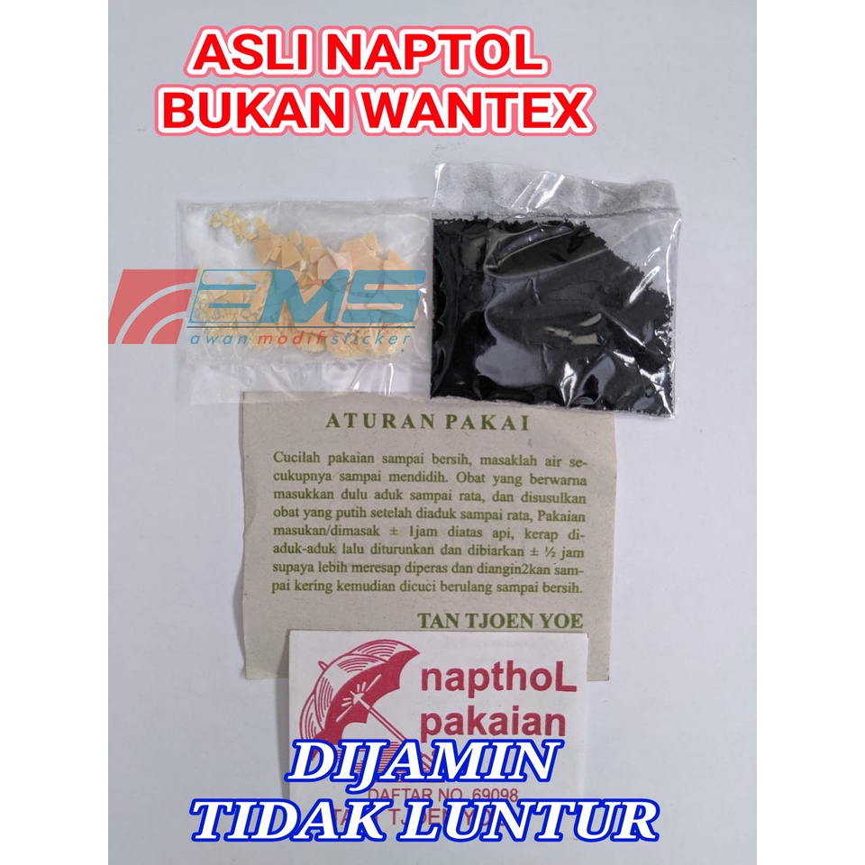 NAPTOL ORIGINAL PEWARNA PAKAIAN JEANS DAN KATUN ANTI LUNTUR