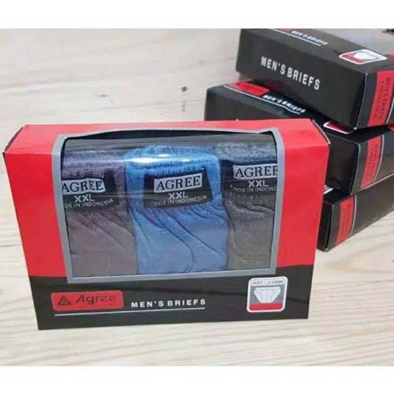 CD Pria AGREE 3 PCS  Celana Dalam Laki Laki Dewasa Seri 8886 8889 Maxi Sempak Cowok