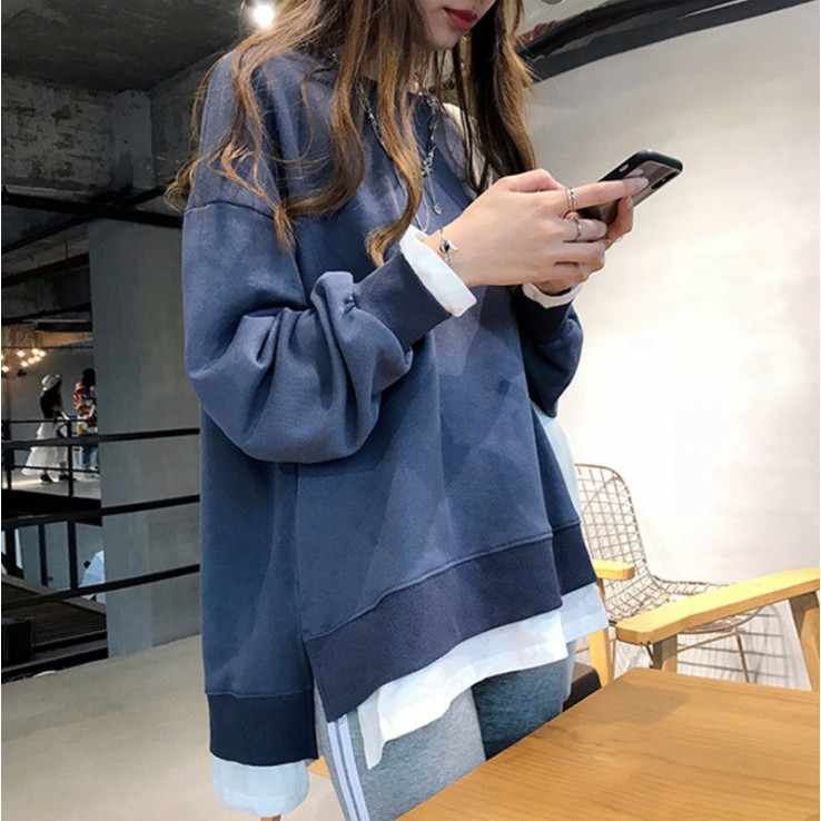 Sweater Wanita Baju Lengan Panjang Fashion Korean Style Sweter Katun Baju Longgar Big Size