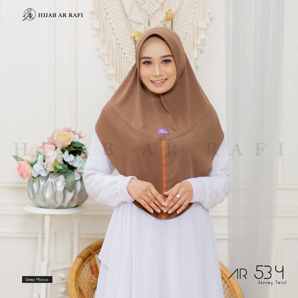 HIJAB ARRAFI AR 534 - HIJAB INSTAN - KERUDUNG ARAFI - KERUDUNG INSTAN - JILBAB INSTAN-DEEP MOCCA