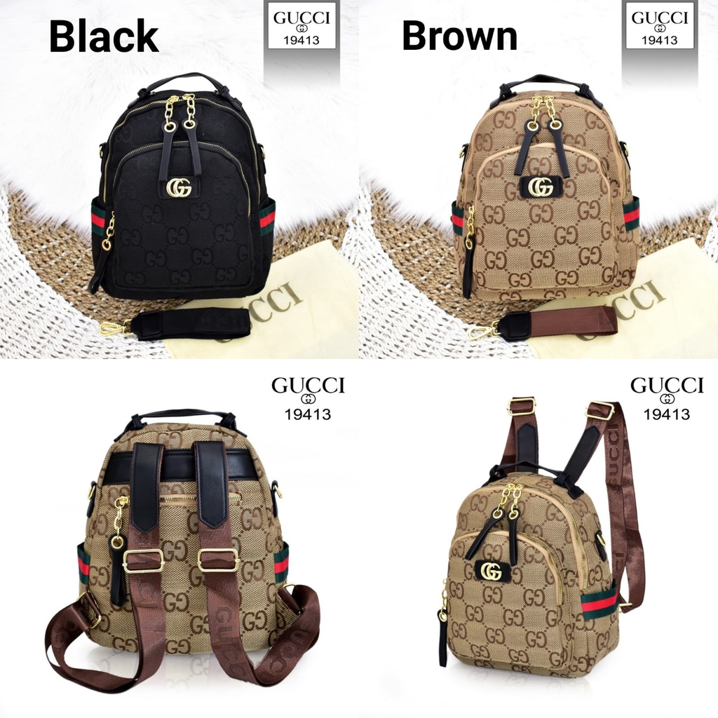 TAS WANITA BATAM IMPORT RANSEL GUCCI BAG 19413 KWALITAS SEMI PREMIUM