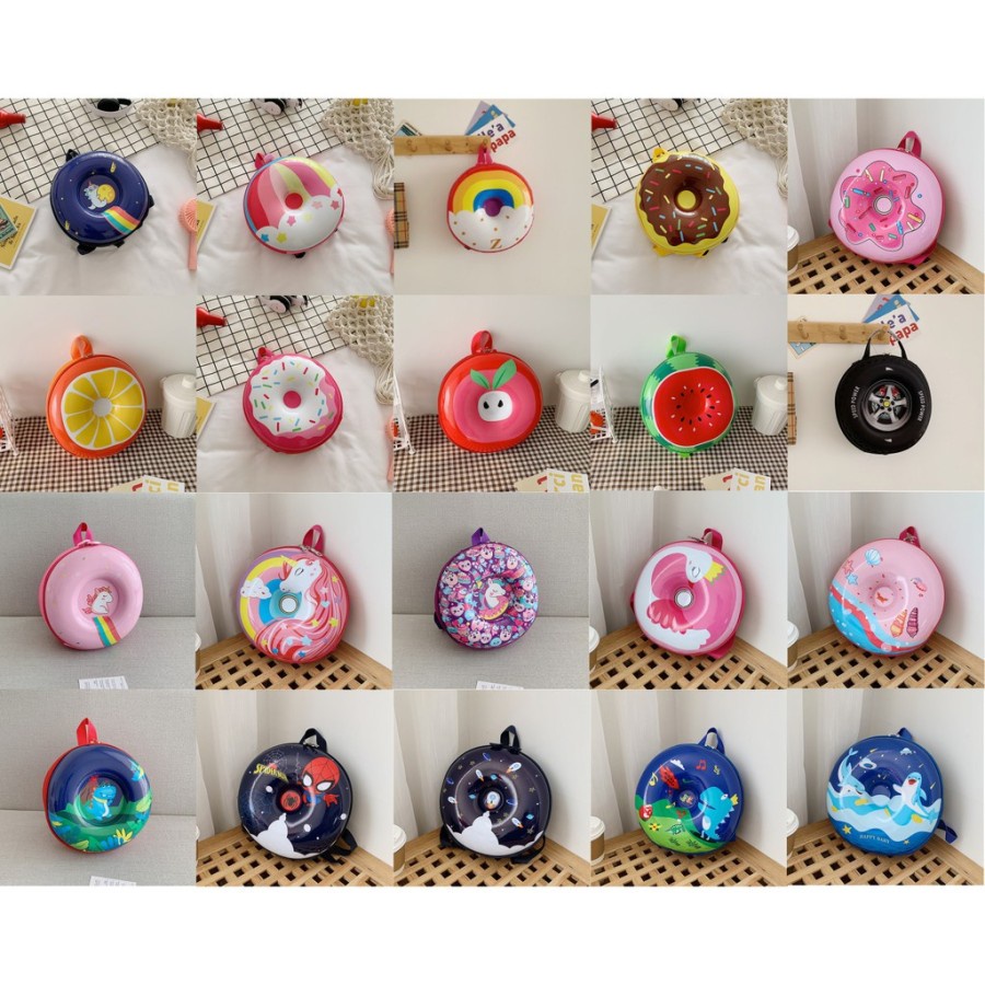 Backpack donat, Tas cakang keras, Tas ransel bulat donat Anak