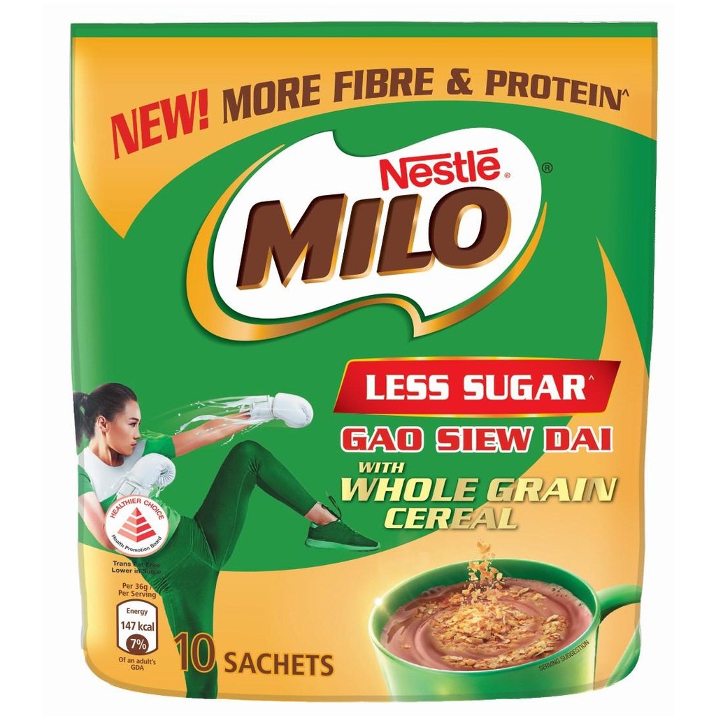 

Milo Singapore Cereal Gao Siew Dai Milo Gao Siew Dai with Whole Grain Cereal Milo Less Sugar