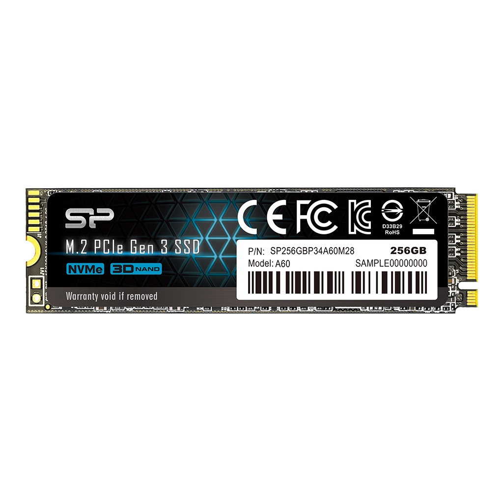 SILICON POWER SSD A60 - 256GB P34A60 PCIe NVMe Gen3x4
