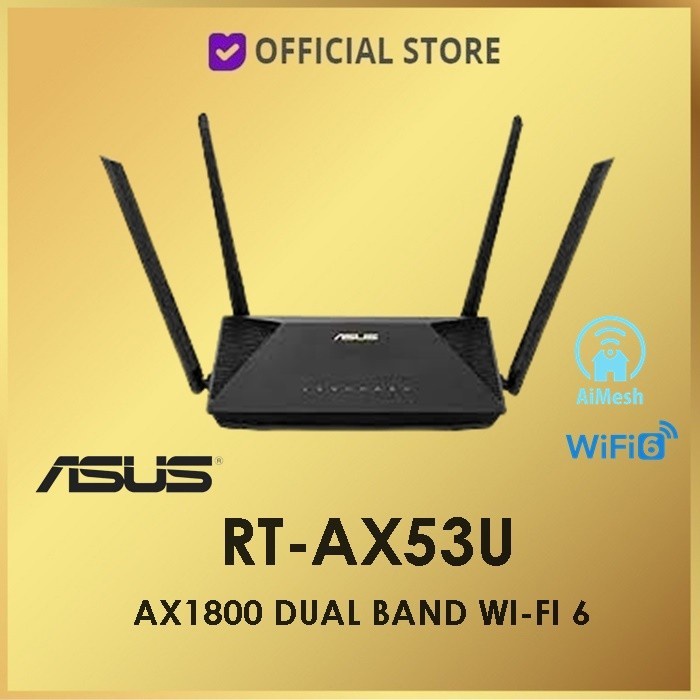 Router AiMesh ASUS RT-AX53U AX1800 Dual Band WiFi 6 Wireless Router AiMesh - RT-AX53