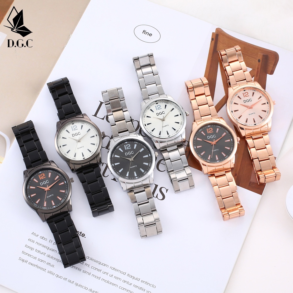 DGC Jam Tangan Fashion Wanita Jam Tangan Pasangan Kelas Atas Jam Tangan Tali Baja Pria couple C91