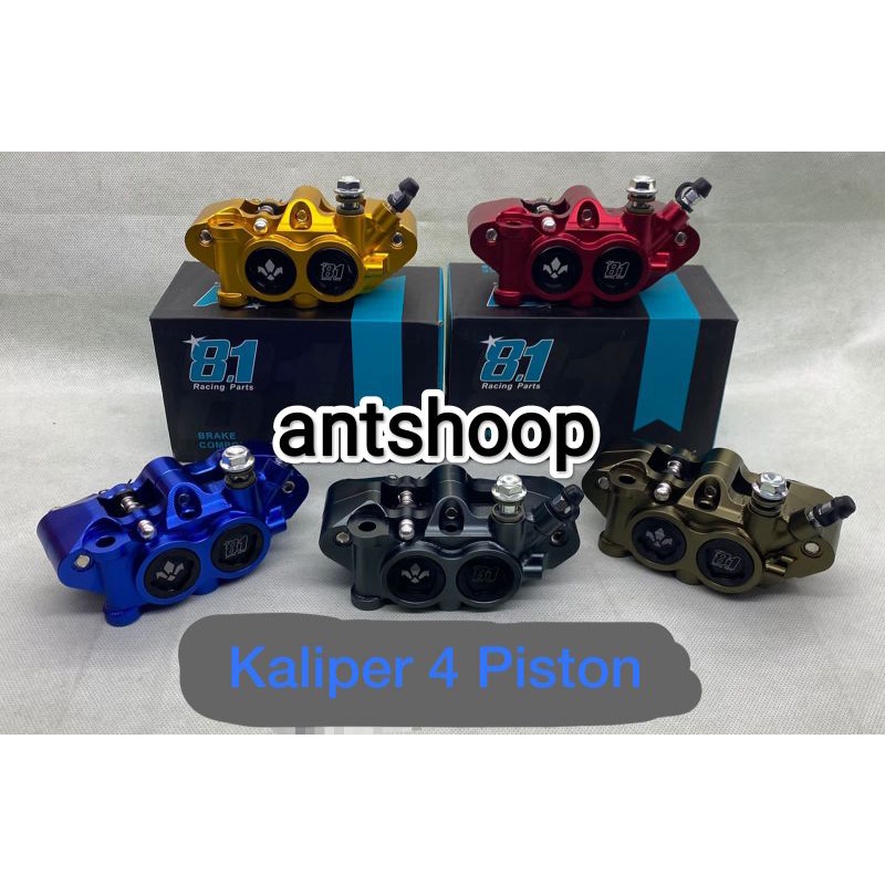 Kaliper Caliper 8.1 Racing Parts 4 PISTON MONOBLOK Kanan Full CNC Universal Brake Disc Monoblok 4 Piston Kaliper mono blok monoblok ANTSHOOP