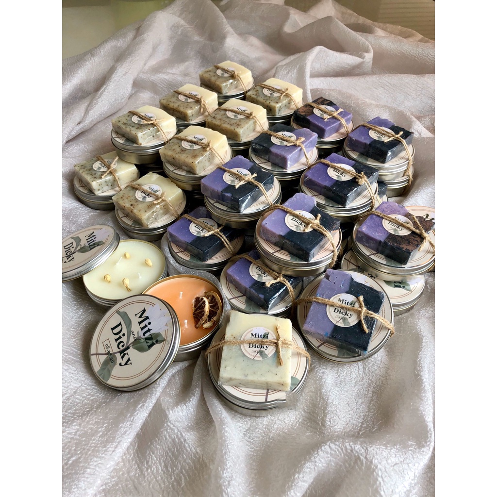 Bundle Souvenir Scented Candle and Artisan Bar Soap