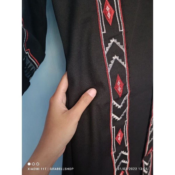 Long Outer Cardigan Wanita Muslim Motif Bohemian