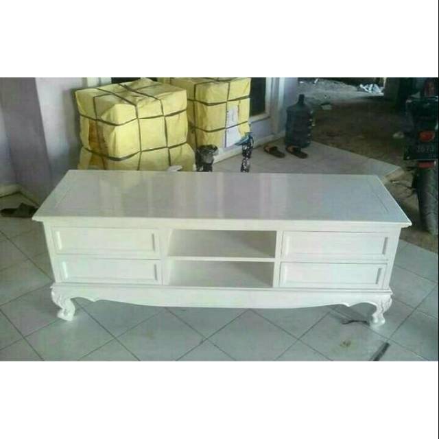 Bufet kayu duco putih