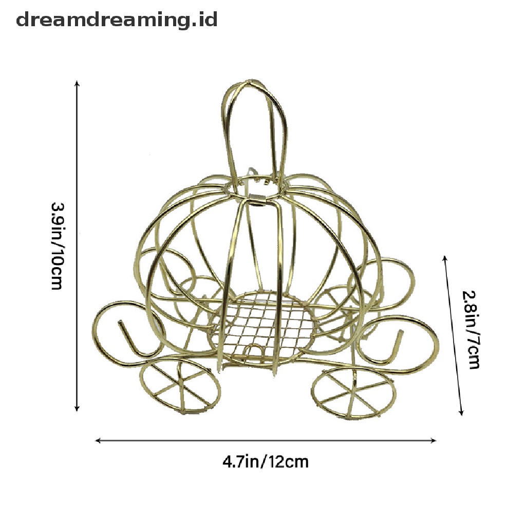 Kotak Permen Desain Kereta Labu Warna Emas Untuk Hadiah