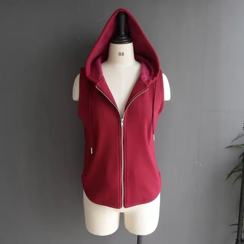 Rompi wanita terbaru vest hoodie polos kekinian