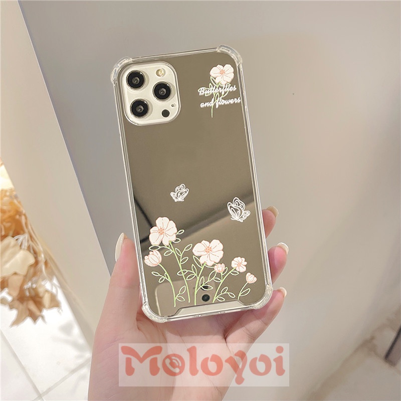 Soft Case TPU Motif Kupu-Kupu Bunga Untuk Iphone 12 13 11 Pro MAX 7 8 Plus XR X XS MAX SE 2020