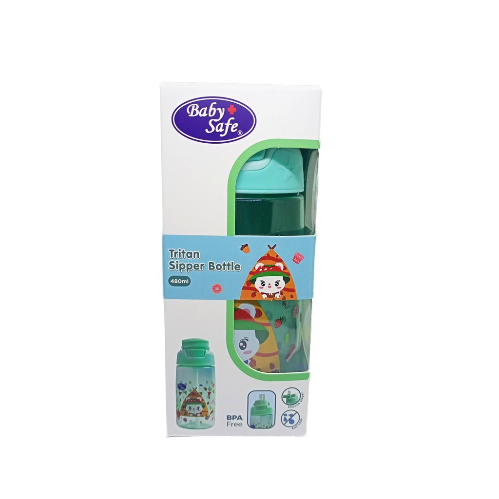 Baby Safe Tritan Sipper Bottle 480ml - Botol Minum Anak (TRI03)