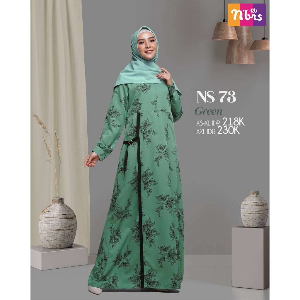 NIBRAS GAMIS NS 73 BAHAN ICE CREPE GAMIS MUSLIMAH FASHIONABLE