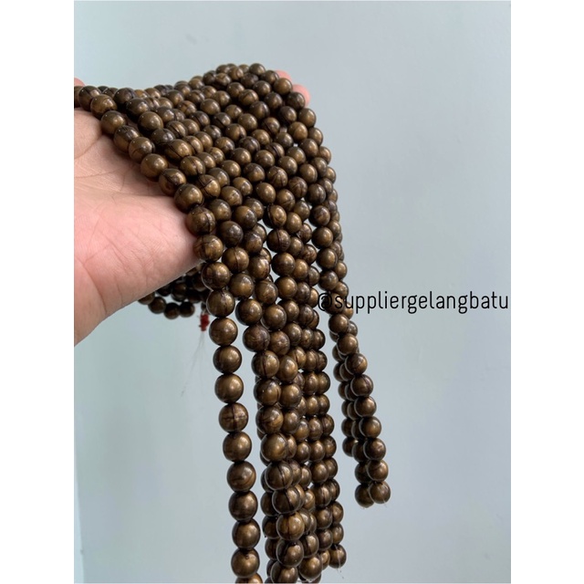 spacer resin bakar bulat 10mm bahan craft gelang kalung beads cokelat