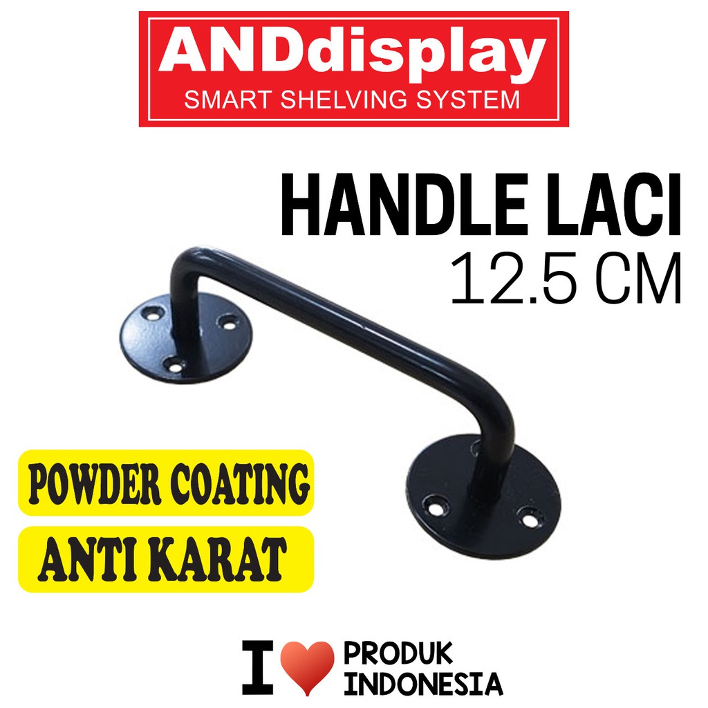 HANDLE TARIKAN LACI 12.5 CM HITAM PINTU LEMARI GARASI ANDDISPLAY