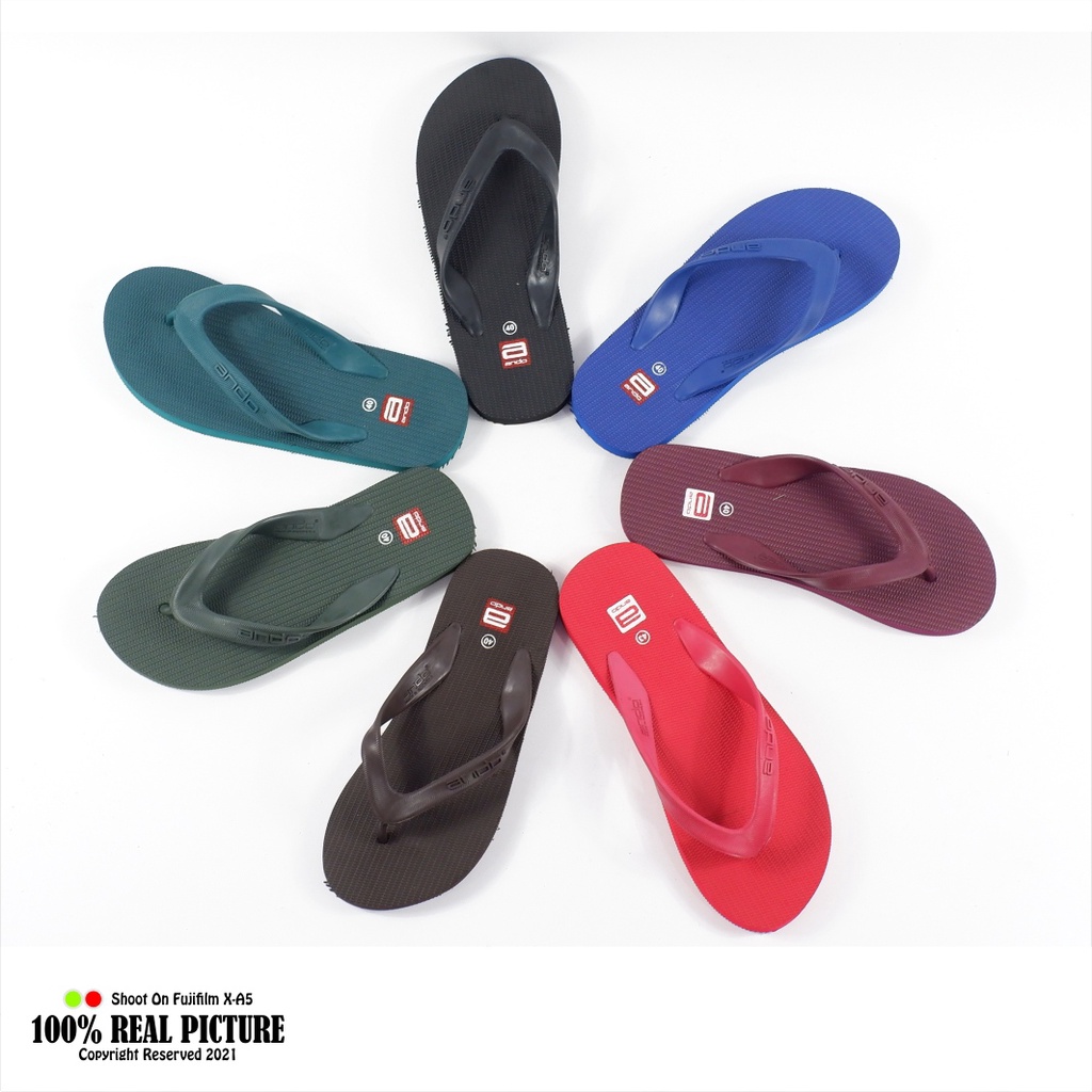 Sandal pria japit karet original sendal jepit cowok laki-laki dewasa ukuran jumbo model flat slide flip flop lentur tahan air branded Ando Hawai big size terbaru promo murah cod keren 43-44