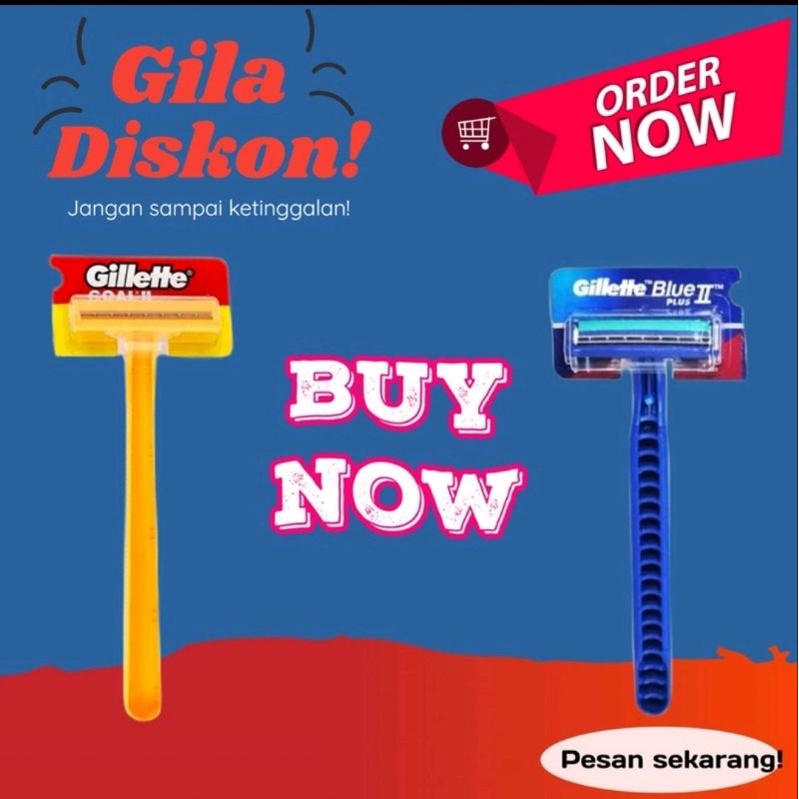 Silet cukur Gillette biru/ kuning