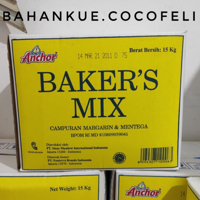 

Bakers Mix Anchor Repack 1kg / Campuran Margarin dan Mentega