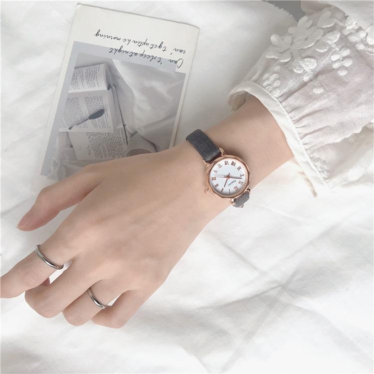 BAJ Jam Tangan Quartz Strap PU Analog Casual Gaya Retro Wanita Persegi Watch Korean Fashion Body Belimbing RM041