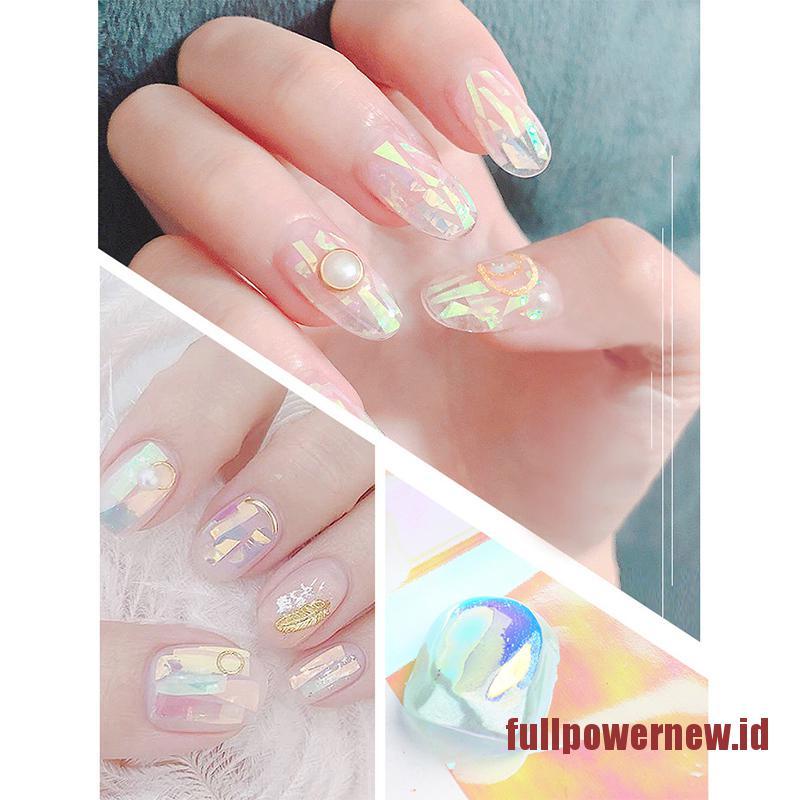 【COD】Glass Nails Foil Ice Cube Cellophane Nails Design Transfer Paper Nail Art Decor