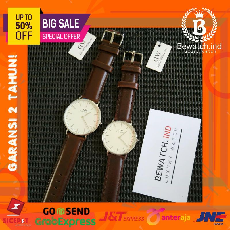 COUPLE SET jam tangan original dw classic bristol silver 40mm 36mm bergaransi