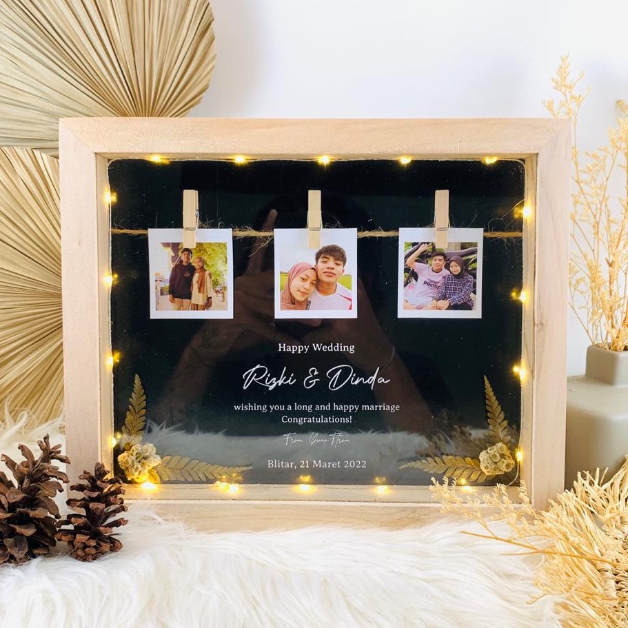 KADO 3 POLAROID PIGURA KAYU PERSEGI PANJANG UNTUK KADO HADIAH UNTUK BESTIE | KADO COWOK | HADIAH CEW