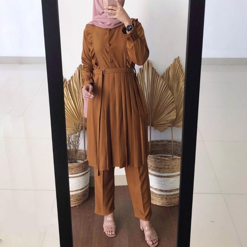 Hika Setelan Wanita - One Set Wanita - Baju Setelan Wanita- Setelan Muslim Wanita - Set 2in1