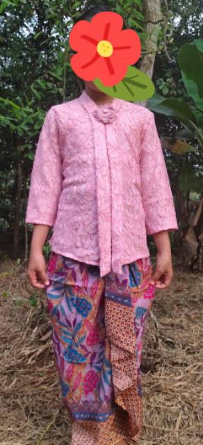 Setelan Kebaya Floy Brokat Anak full furing adem rok pinggang karet REALPIC KeroncongBusana (103)