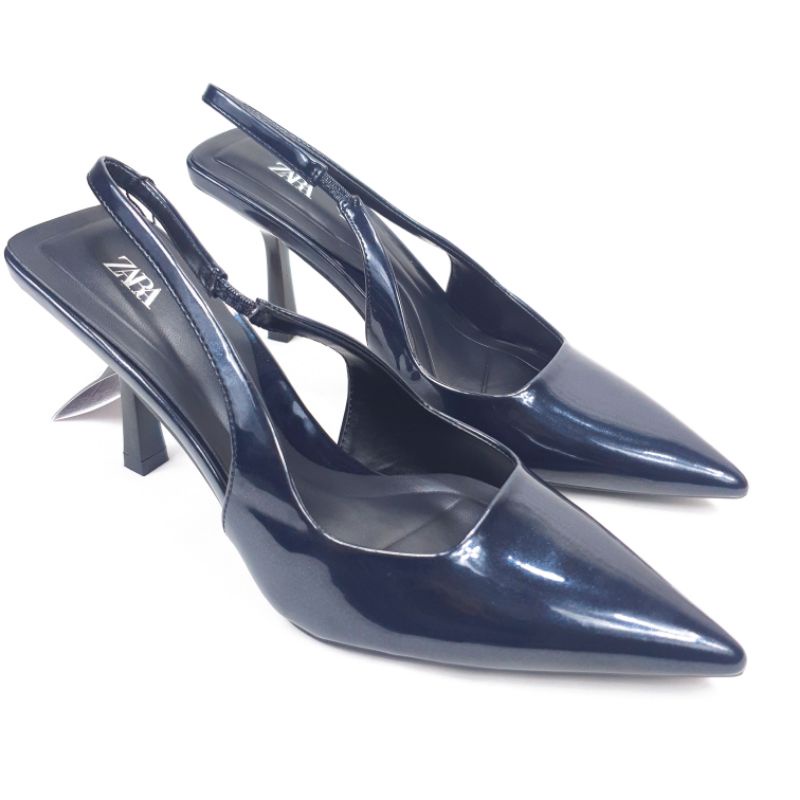 ZR Glossy Slingback Basic Kitten Heels