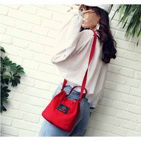OSM - T140 Tas Cewek Import Korea / Tas Kanvas Korea / Totebag Mini / Living Traveling Share 4.7