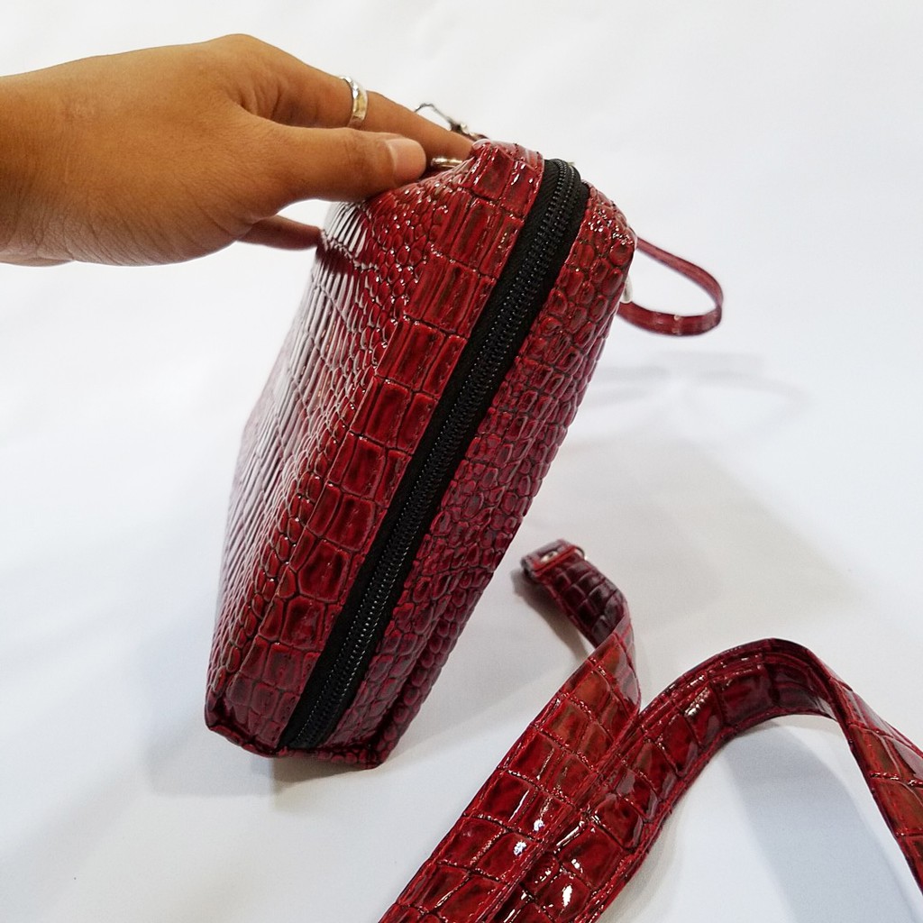 Exclusive Red Croco Tas Dompet Wanita Multifungsi / Tas Clucth Pesta Cantik / Hand Bag HPO