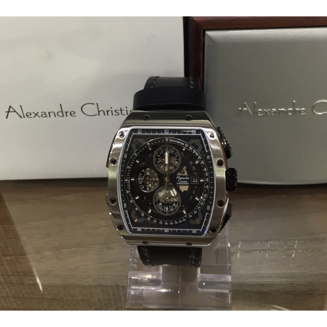 JAM TANGAN PRIA ALEXANDRE CHRISTIE 6411 BLACK SILVER ORIGINAL